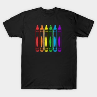 Gay Pride Rainbow Crayons T-Shirt